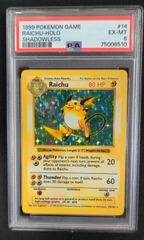 Raichu 14/102 PSA 6 EX-MT SHADOWLESS Base Set Pokemon Graded Card